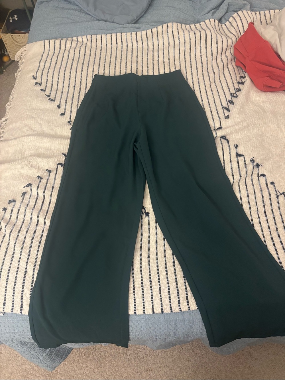 SHEIN Dark Teal Wide-Leg High-Rise Pants
